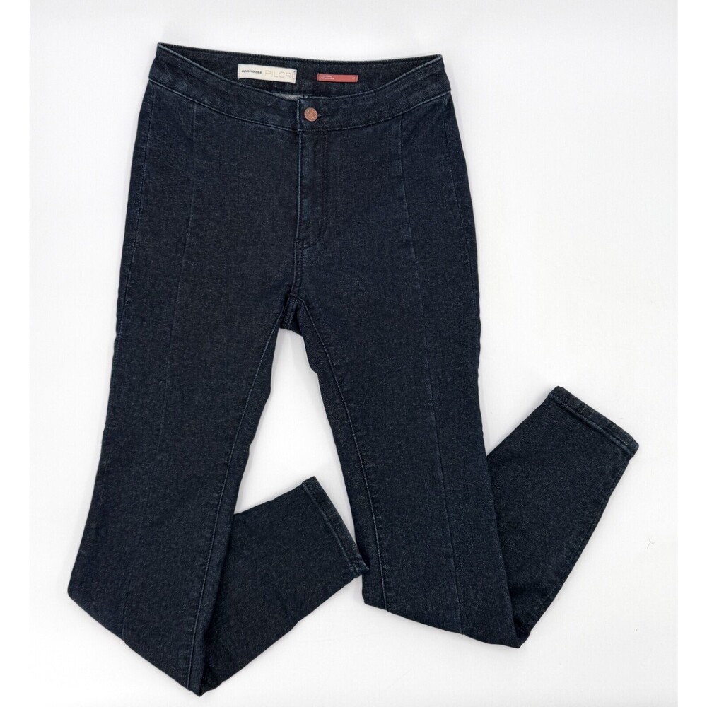 Anthropologie Pilcro Pants Womens 27 Blue Tapered Stretch Denim Jegging